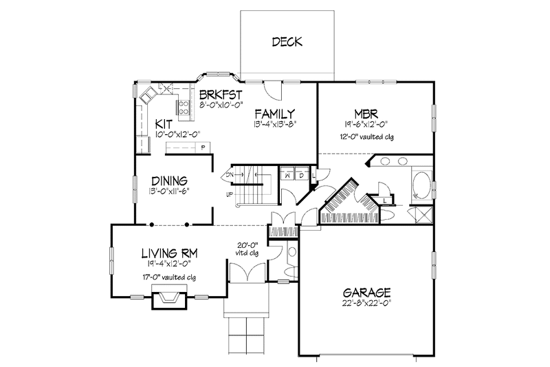 Architectural House Design - Floor Plan - Main Floor for European House Plan #320-722 - 3 bed, 2.5 bath