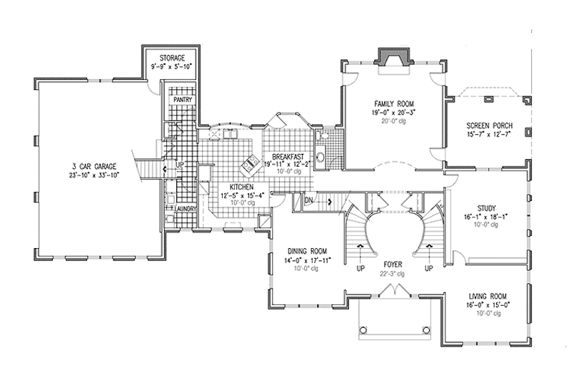 Home Plan - Floor Plan - Main Floor for Classical House Plan #953-130 - 4 bed, 3 bath