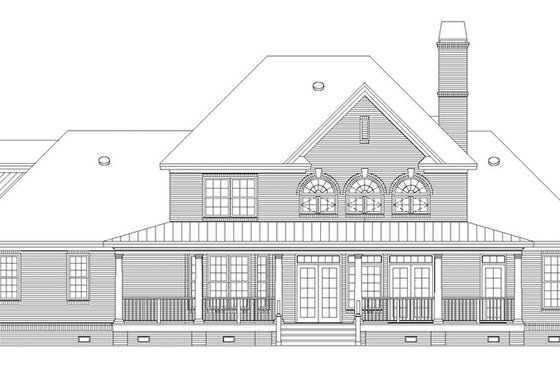 Exterior - Rear Elevation 2 for Country House Plan #929-886 - 4 bed, 3.5 bath