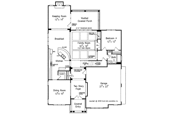 Floor Plan - Main Floor for Tudor House Plan #927-413 - 4 bed, 4 bath