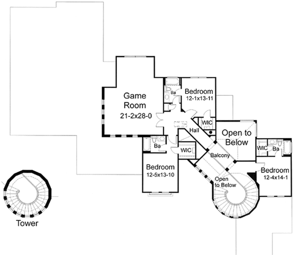 Home Plan - Mediterranean Floor Plan - Upper Floor Plan #120-218