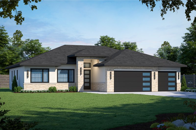 House Blueprint - Ranch Exterior - Front Elevation Plan #20-2509