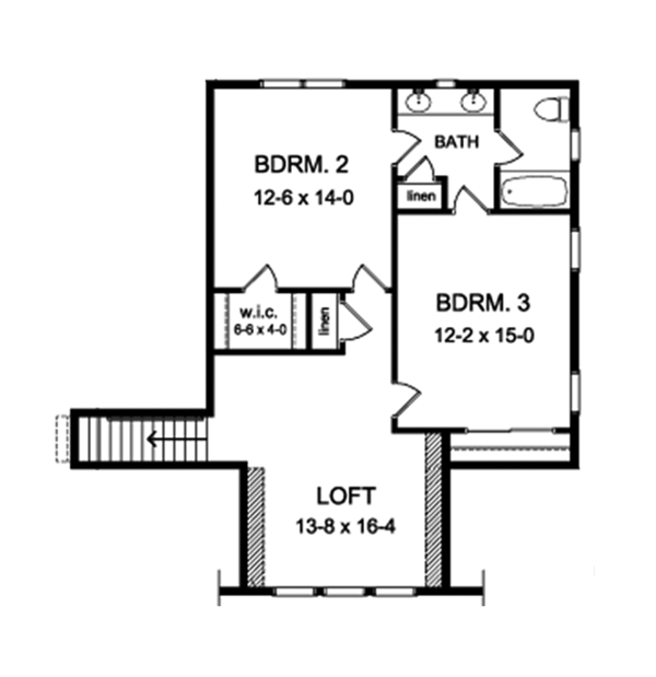 House Plan Design - Craftsman Floor Plan - Upper Floor Plan #1010-161