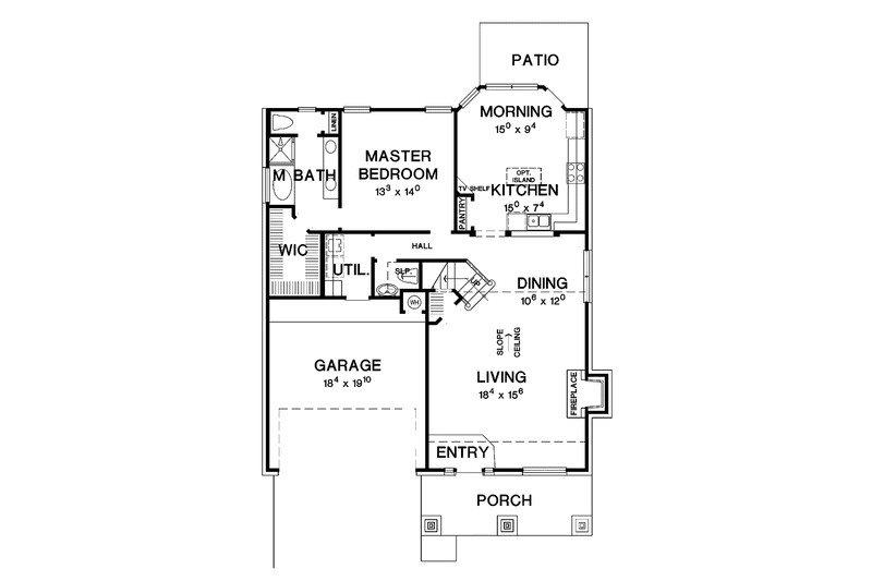 Architectural House Design - Floor Plan - Main Floor for Craftsman House Plan #472-302 - 3 bed, 2.5 bath