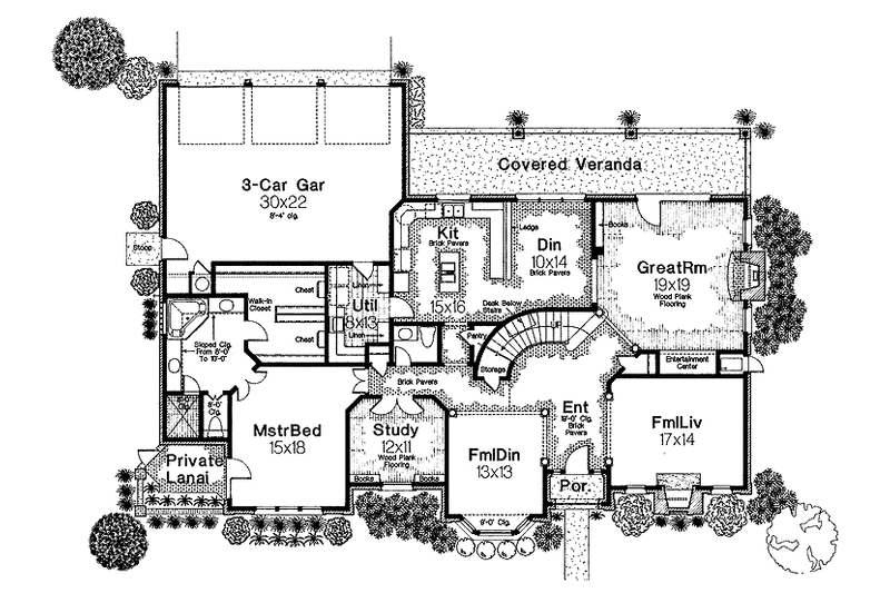 Dream House Plan - Floor Plan - Main Floor for Traditional House Plan #310-1171 - 4 bed, 3.5 bath