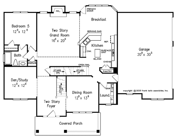 House Design - Country Floor Plan - Main Floor Plan #927-600