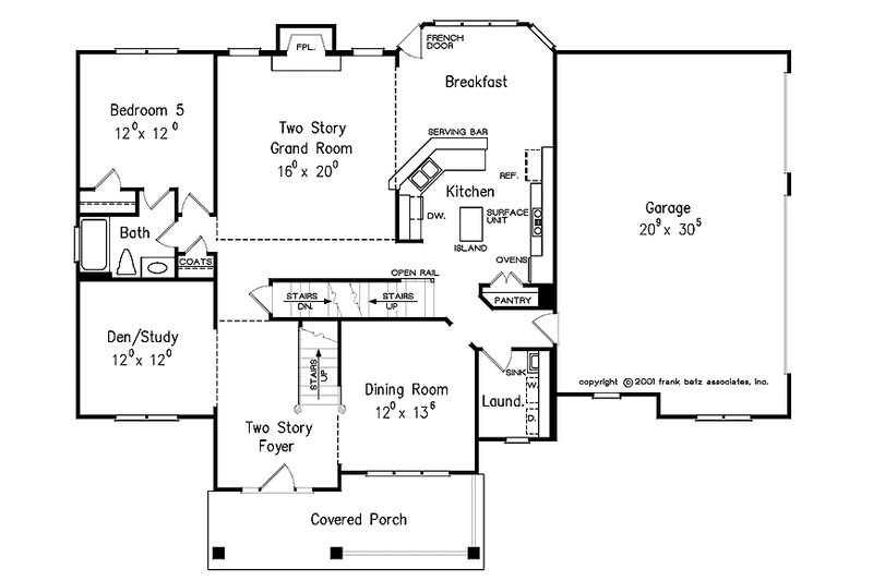 Home Plan - Floor Plan - Main Floor for Country House Plan #927-600 - 5 bed, 4 bath