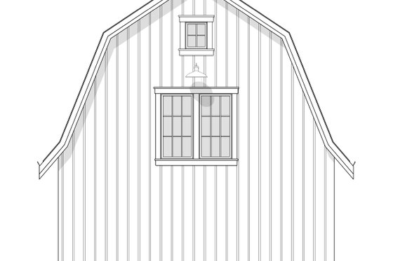 Exterior - Rear Elevation 1 for Barndominium House Plan #1114-123 - 1 bed, 1 bath