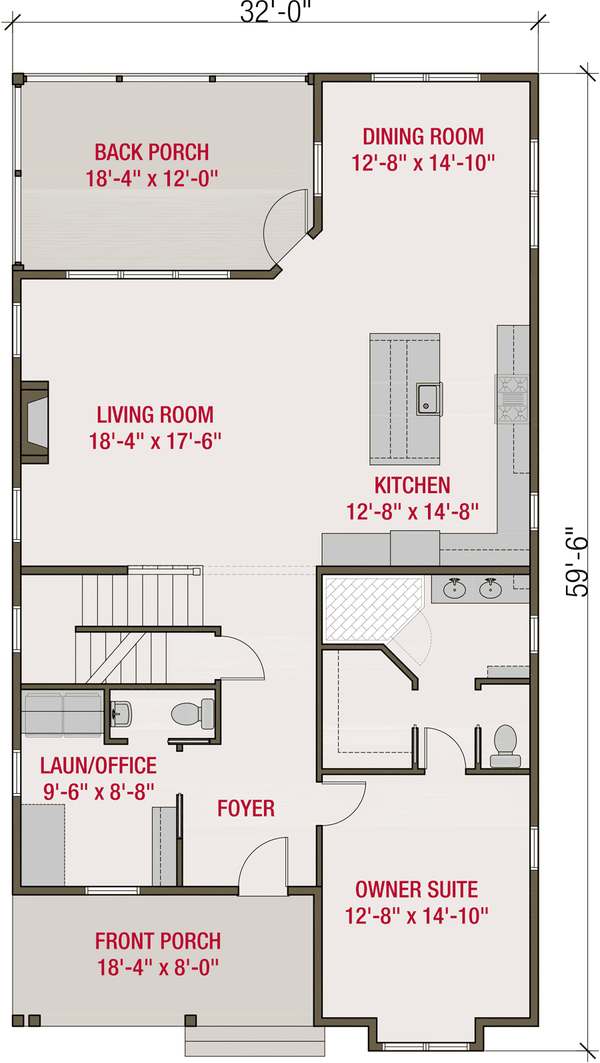 Dream House Plan - Farmhouse Floor Plan - Main Floor Plan #461-92