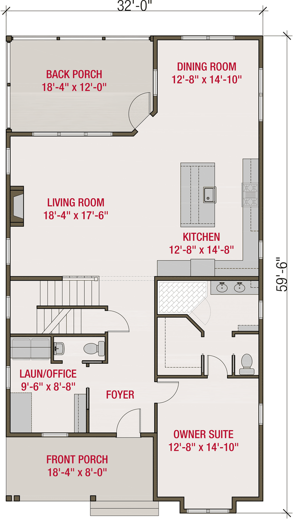 House Blueprint - Farmhouse Floor Plan - Main Floor Plan #461-92