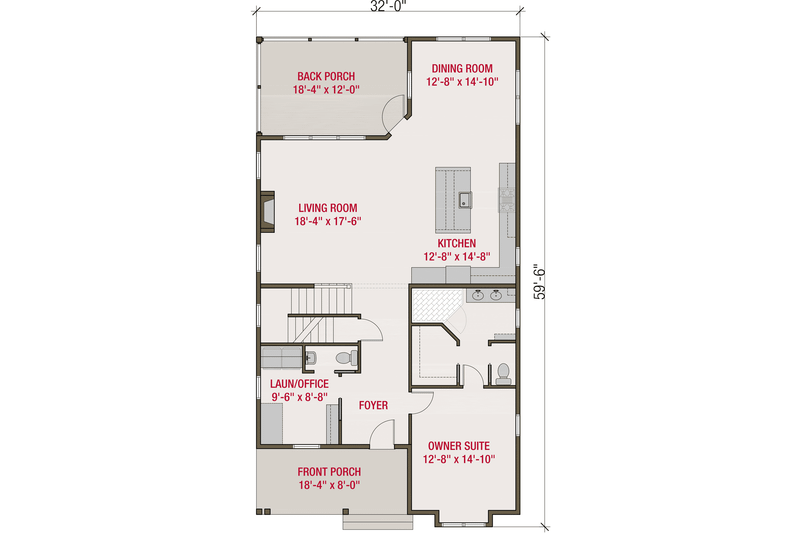 Dream House Plan - Floor Plan - Main Floor for Farmhouse House Plan #461-92 - 5 bed, 3.5 bath
