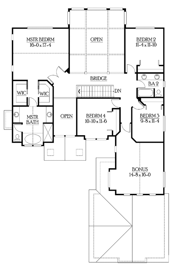 Architectural House Design - Craftsman Floor Plan - Upper Floor Plan #132-447