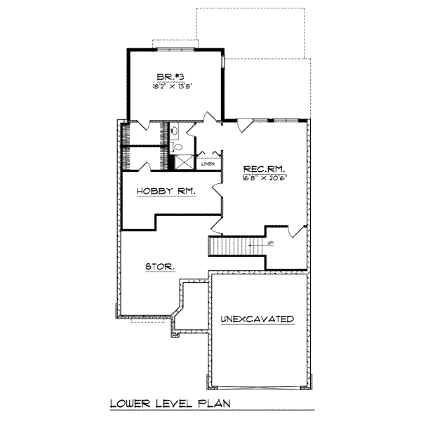 Architectural House Design - Traditional Floor Plan - Lower Floor Plan #70-192