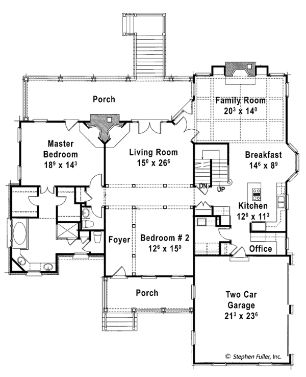 Architectural House Design - Country Floor Plan - Main Floor Plan #429-389