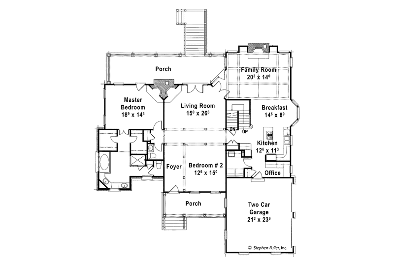 Home Plan - Floor Plan - Main Floor for Country House Plan #429-389 - 4 bed, 3.5 bath