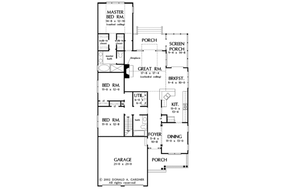 Floor Plan - Main Floor for Ranch House Plan #929-662 - 3 bed, 2 bath