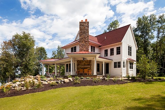 Exterior - Rear Elevation 2 for Country House Plan #928-290 - 3 bed, 4 bath