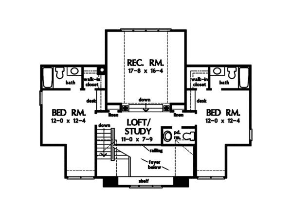 House Plan Design - Country Floor Plan - Upper Floor Plan #929-857