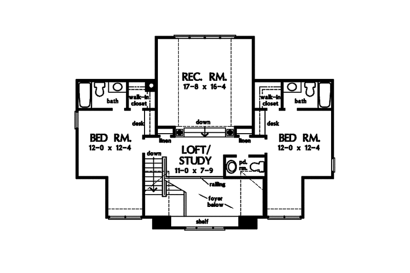 Home Plan - Floor Plan - Upper Floor for Country House Plan #929-857 - 3 bed, 3 bath