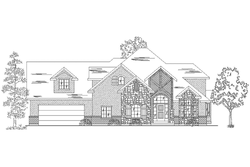 Home Plan - Exterior - Front Elevation 3 for Tudor House Plan #945-77 - 4 bed, 3.5 bath
