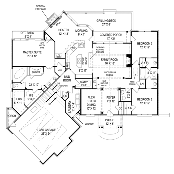 Dream House Plan - Craftsman Floor Plan - Main Floor Plan #119-422