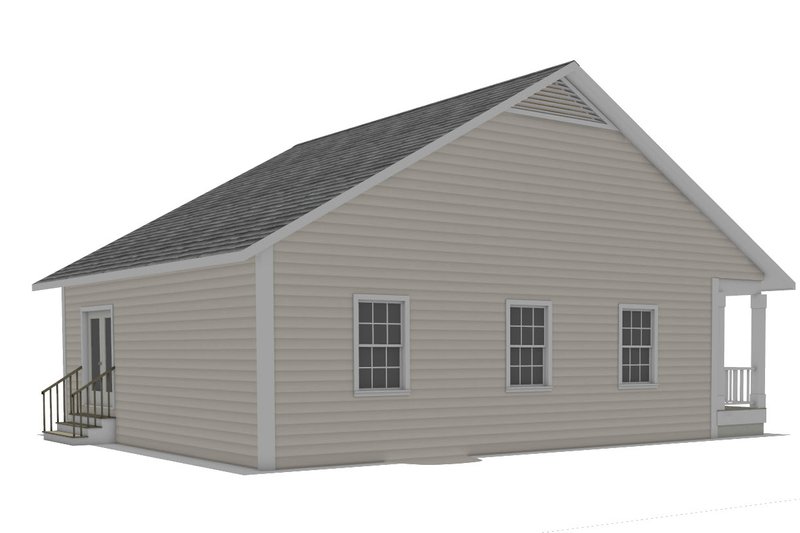 Home Plan - Exterior - Rear Elevation for Cottage House Plan #44-260 - 2 bed, 1 bath