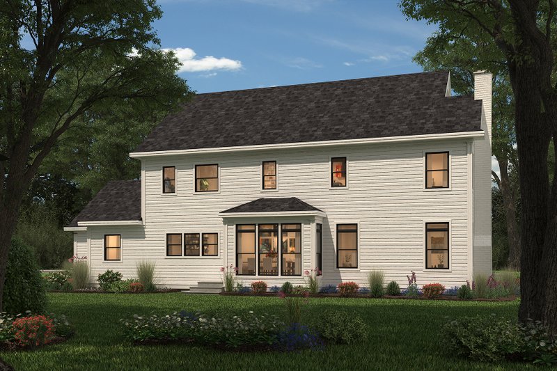 Architectural House Design - Exterior - Rear Elevation for Farmhouse House Plan #497-67 - 3 bed, 2.5 bath