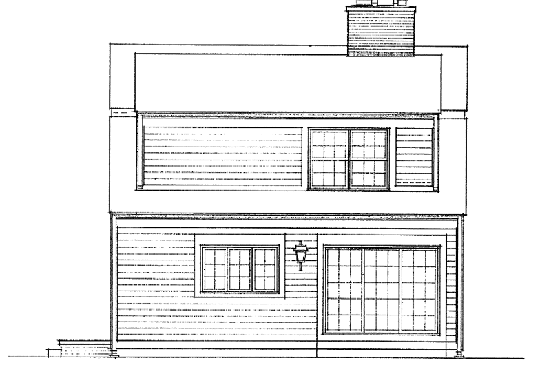 Home Plan - Exterior - Rear Elevation for Colonial House Plan #72-808 - 2 bed, 2.5 bath