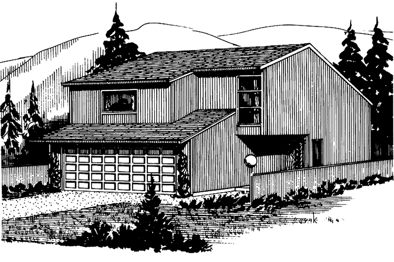 Home Plan - Exterior - Front Elevation 3 for Contemporary House Plan #320-777 - 3 bed, 2.5 bath