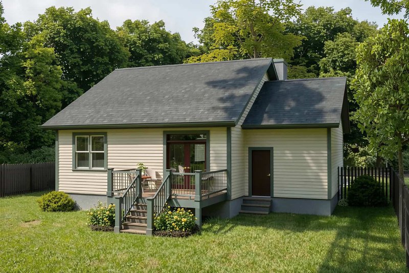 Architectural House Design - Exterior - Rear Elevation for Bungalow House Plan #79-164 - 3 bed, 2 bath