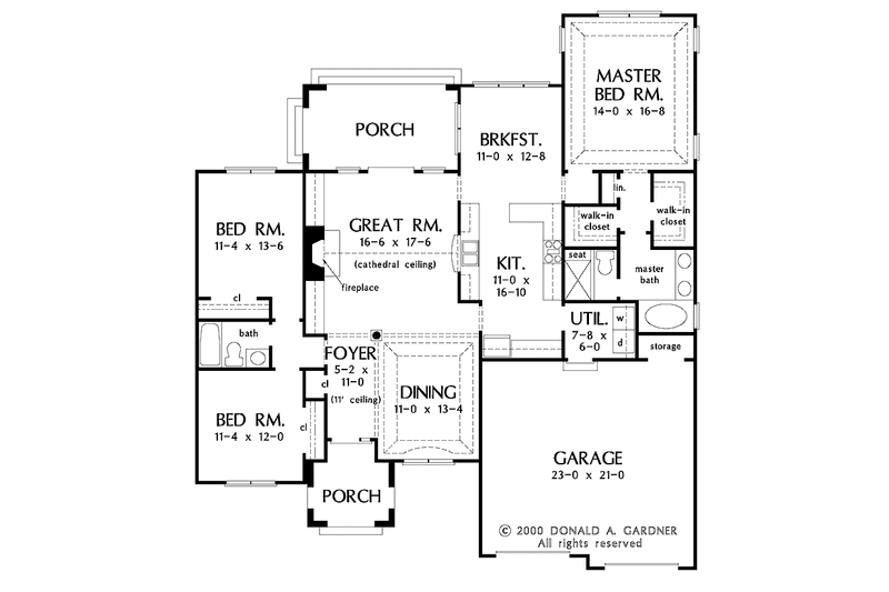 Home Plan - Floor Plan - Main Floor for Mediterranean House Plan #929-590 - 3 bed, 2 bath