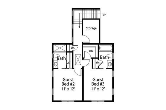 Floor Plan - Upper Floor for Cottage House Plan #938-107 - 4 bed, 4 bath