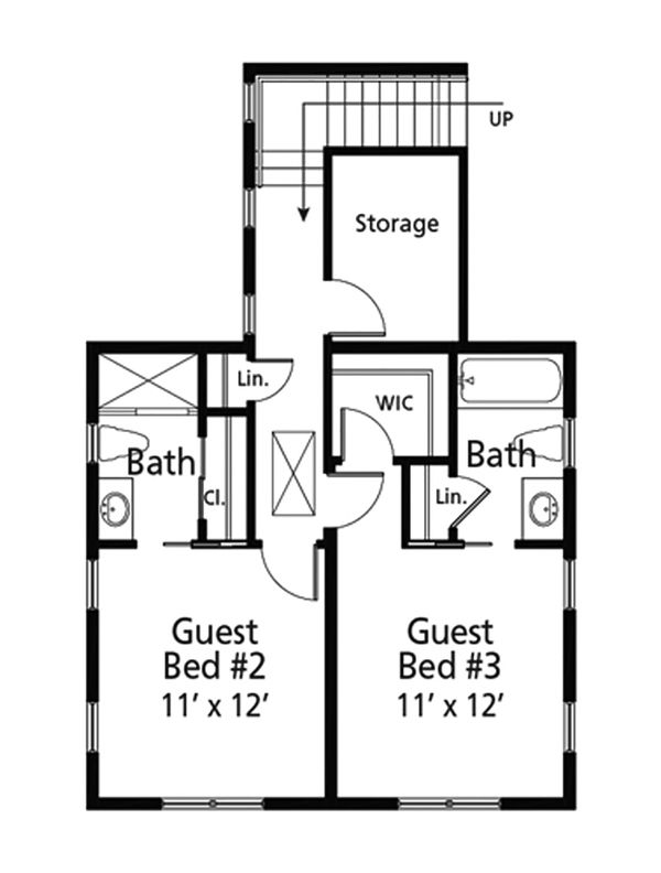 Architectural House Design - Cottage Floor Plan - Upper Floor Plan #938-107
