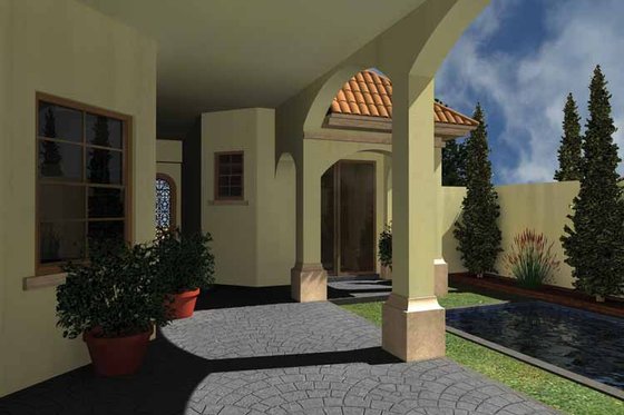 Exterior - Rear Elevation for Mediterranean House Plan #930-433 - 2 bed, 3 bath