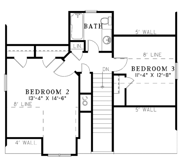 House Design - Country Floor Plan - Upper Floor Plan #17-3286