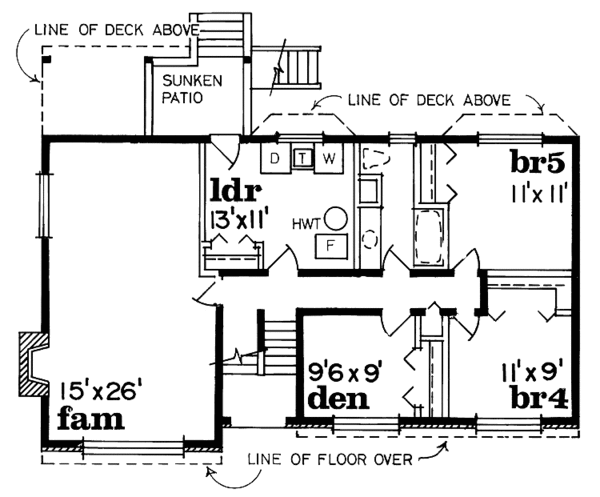 Architectural House Design - Tudor Floor Plan - Lower Floor Plan #47-717