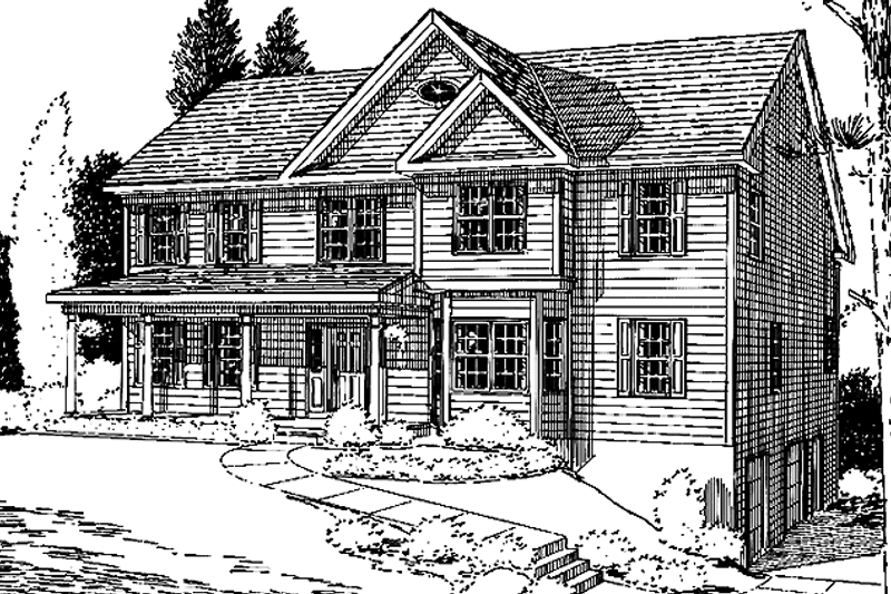 House Plan Design - Country Exterior - Front Elevation Plan #1029-34