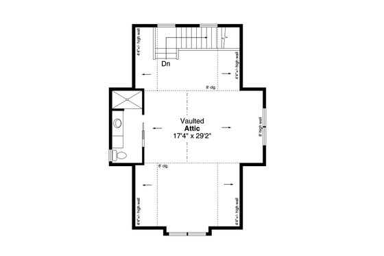 Floor Plan - Upper Floor for Craftsman House Plan #124-1326, 1 bath