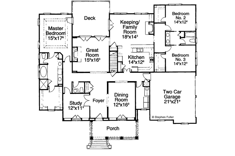 Home Plan - Floor Plan - Main Floor for Classical House Plan #429-174 - 3 bed, 2.5 bath