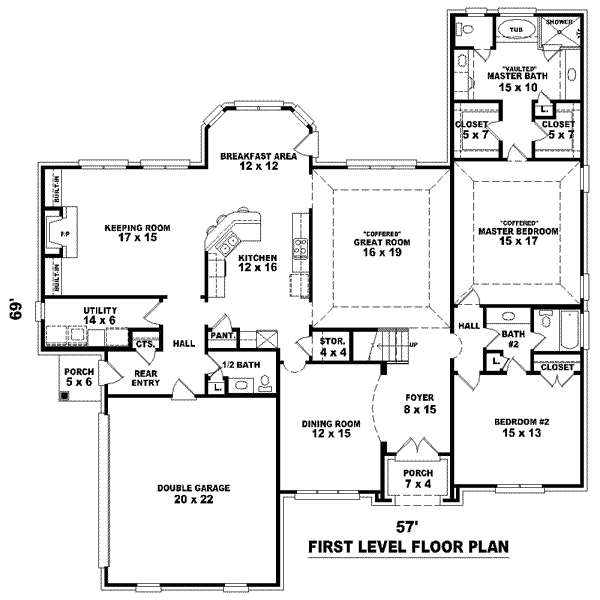 Colonial Floor Plan - Main Floor Plan #81-1604