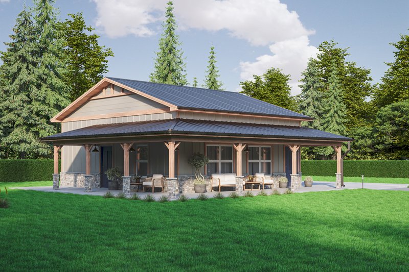 Home Plan - Exterior - Other Elevation 1 for Ranch House Plan #1106-9 - 2 bed, 1 bath
