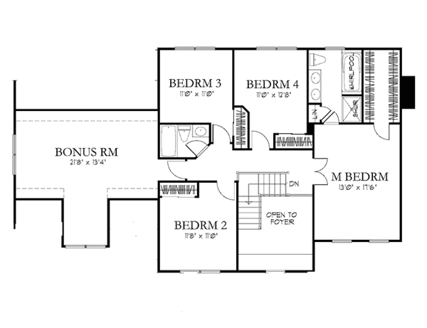 Dream House Plan - Country Floor Plan - Upper Floor Plan #1029-36