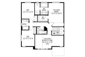 Floor Plan - Upper Floor for Country House Plan #53-580 - 3 bed, 2.5 bath