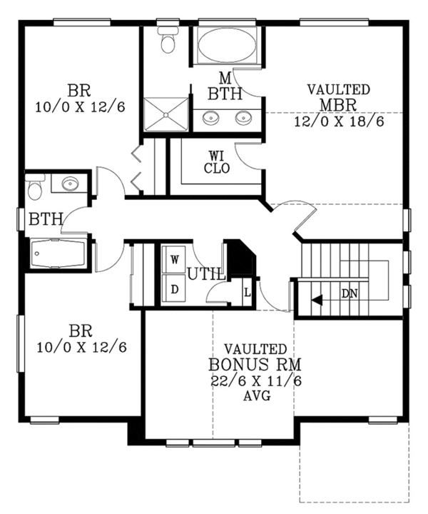 Country Floor Plan - Upper Floor Plan #53-580