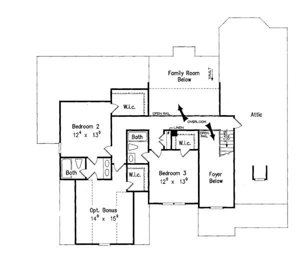 Traditional Floor Plan - Upper Floor Plan #927-170