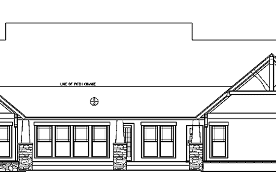 Exterior - Rear Elevation for Craftsman House Plan #17-3314 - 4 bed, 3 bath