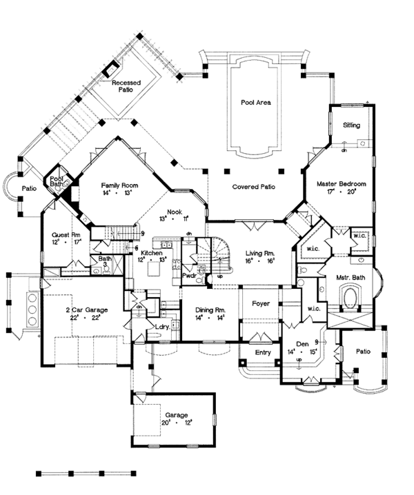 House Plan Design - European Floor Plan - Main Floor Plan #417-695