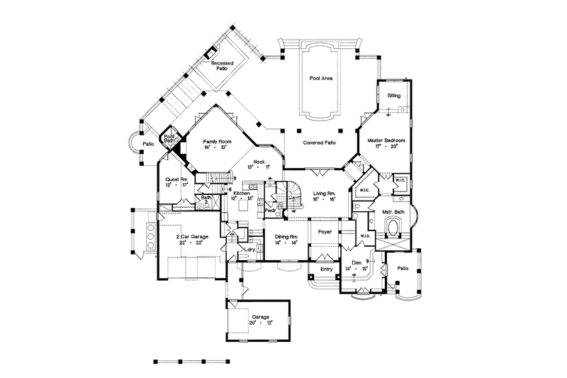 Home Plan - Floor Plan - Main Floor for European House Plan #417-695 - 5 bed, 4 bath