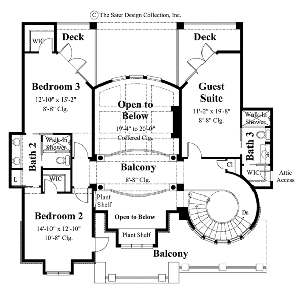 House Plan Design - Mediterranean Floor Plan - Upper Floor Plan #930-257