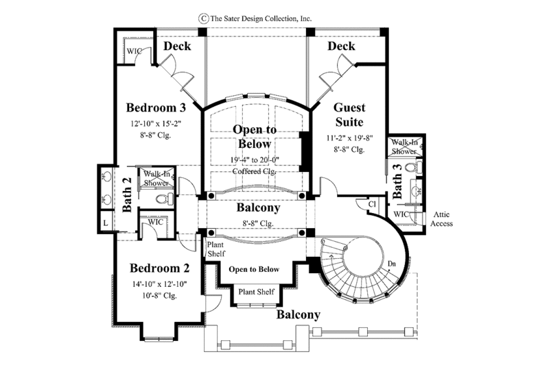 Home Plan - Floor Plan - Upper Floor for Mediterranean House Plan #930-257 - 4 bed, 3.5 bath
